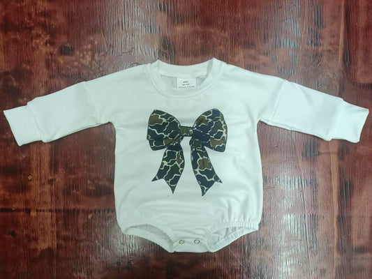 Custom moq 3 eta 6-7weeks baby girl clothes bow long sleeve romper