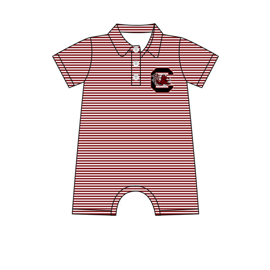 custom moq 3 eta 6-7weeks Maroon Striped Summer Romper
