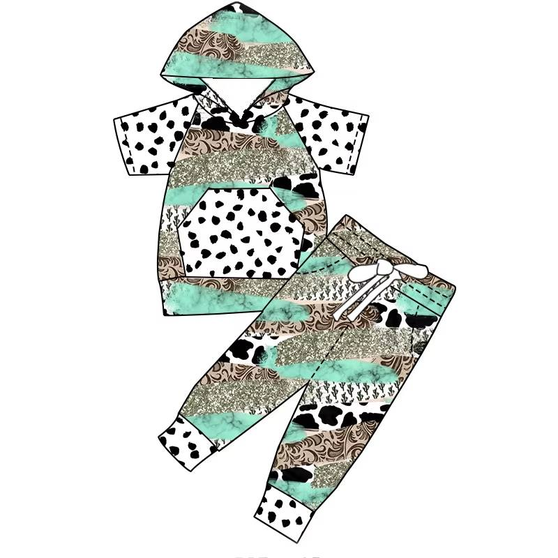 Custom moq 5 each style eta 6-7weeks baby boy clothes summer hooded short sleeve pants sets 6-25.7.24
