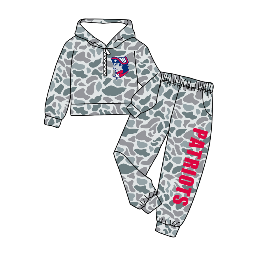 Custom moq 5 mix size milk silk Camouflage Cute Long-Sleeved Pants Set