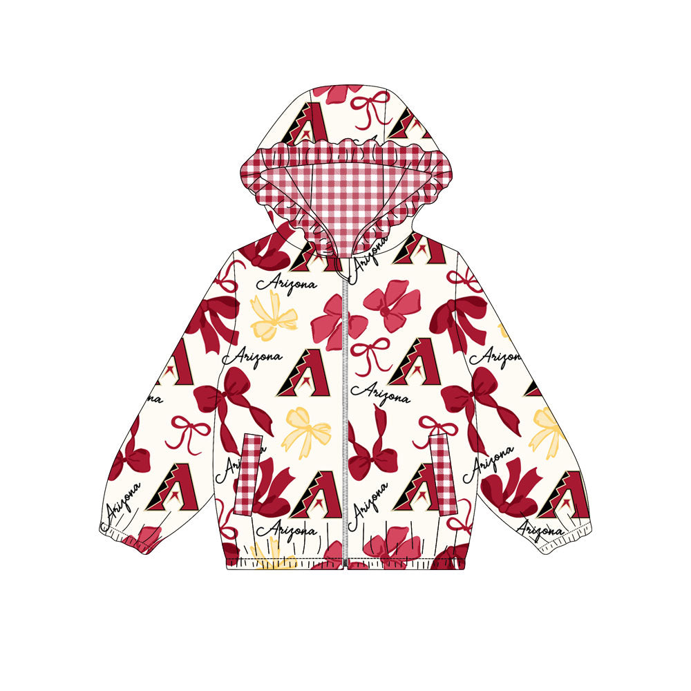 Custom moq 8 mix size milk silk summer team baby girls clothes bow brick red hooded long sleeve top-25.9.24