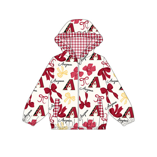 Custom moq 8 mix size milk silk summer team baby girls clothes bow brick red hooded long sleeve top-25.9.24