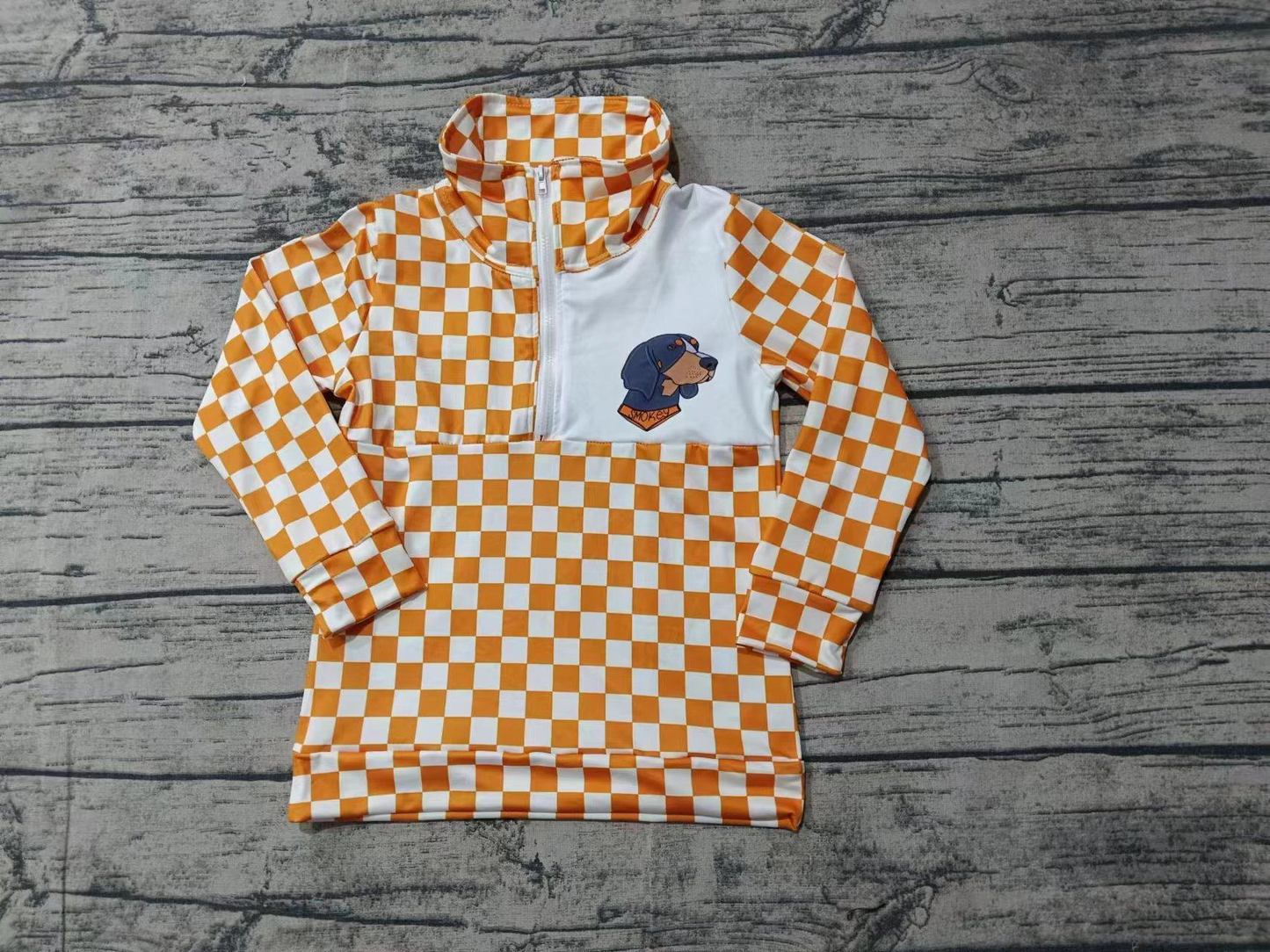 Custom moq 5 mix size milk silk baby boys clothes team orange long sleeve top-25.8.2