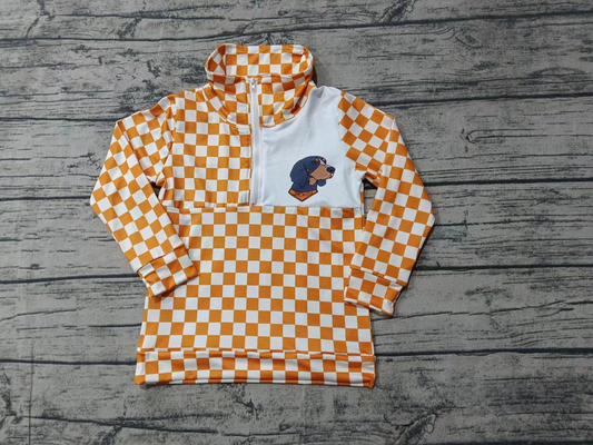 Custom moq 5 mix size milk silk baby boys clothes team orange long sleeve top-25.8.2