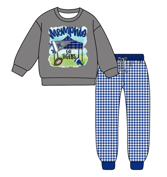 Custom moq 5 mix size milk silk summer teams baby boy clothes gray long sleeve pants sets-25.9.9