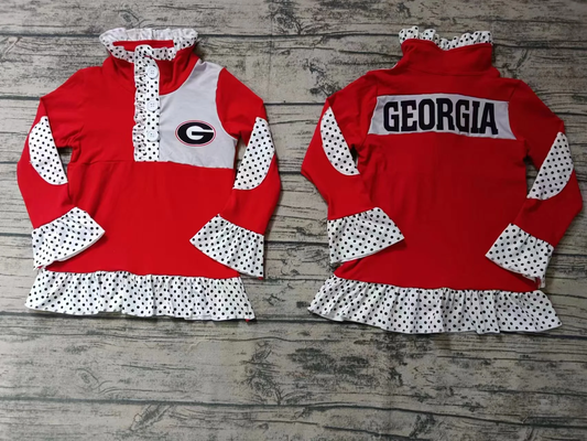 （PRE ORDER ）Deadline  September 31  custom no moq Red girls Red long-sleeved jacket for girls