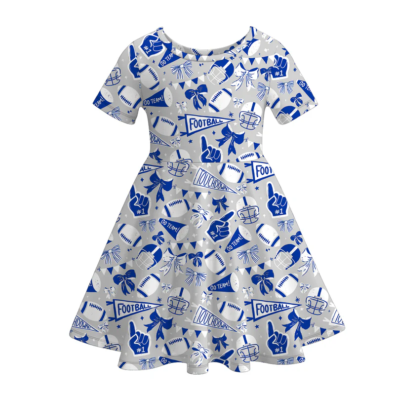 Custom moq 5 each style eta 6-7weeks milk silk baby girls team summer short sleeves dresses 6-25.7.16
