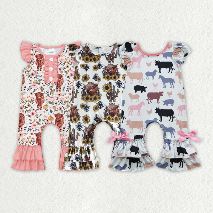 RTS NO MOQ Baby girls clothes Shorts Sleeve Romper Mixed Sizes