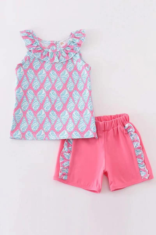 Custom moq 3 eta 7/8week moq 5 eta /4/5week baby girl clothes flying Sleeve Top Shorts Set