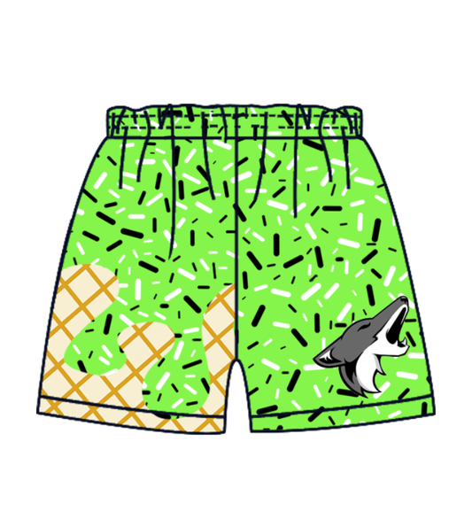Custom moq 5 mix size milk silk baby boy clothes team green summer shorts-25.7.23