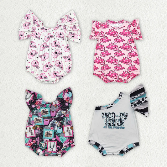 RTS NO MOQ Baby girls clothes Shorts Sleeve Romper Mixed Sizes