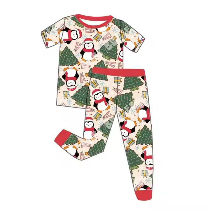 Custom moq 5 each style eta 6-7weeks baby girl clothes Christmas short sleeve pants sets-25.7.26