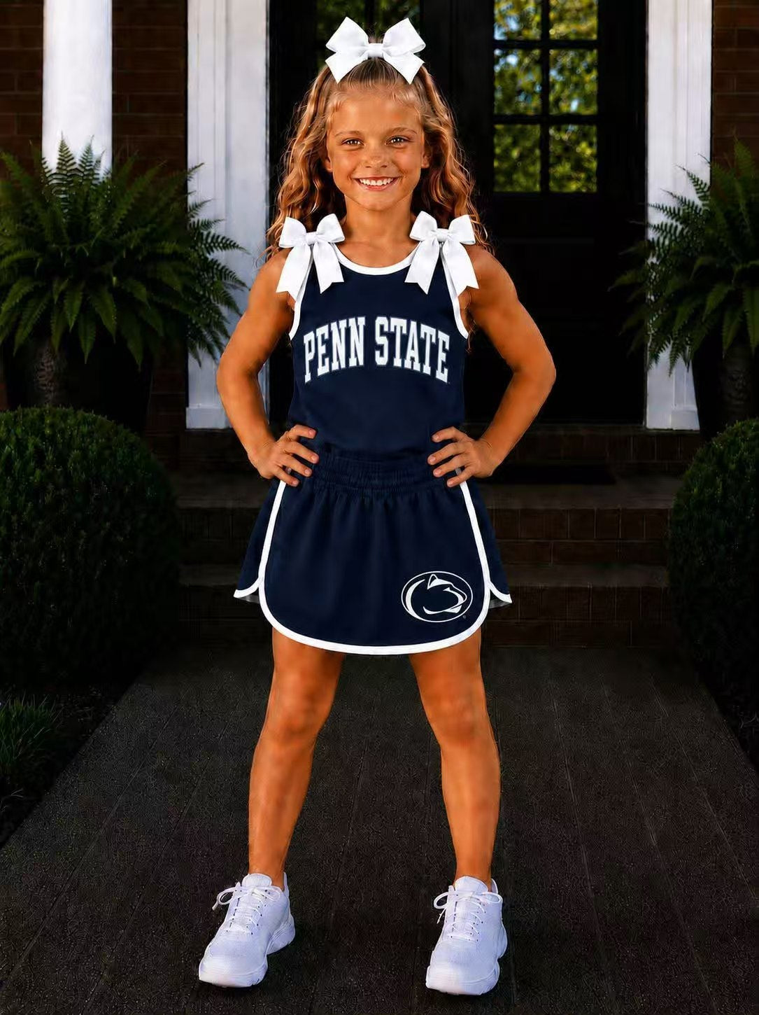custom moq 5 mix size AADH02 Baby Girls Checked Bow Sleeveless Tank Top Skirts Summer Team Outfit