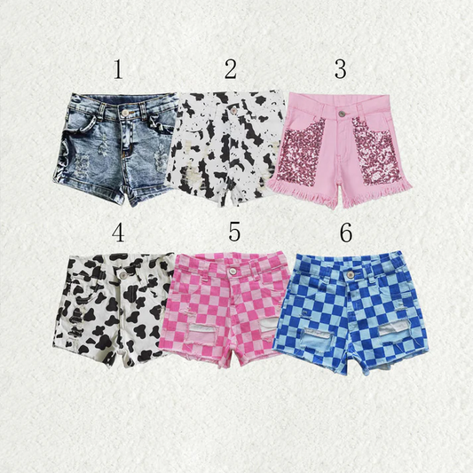 RTS NO MOQ Sibling baby girl boys clothes summer jeans shorts