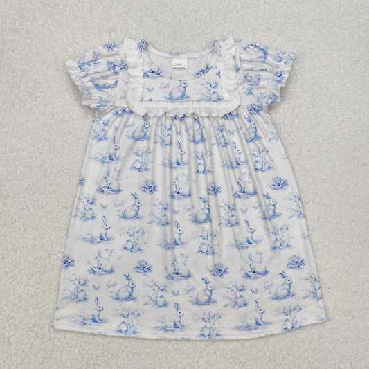 RTS NO MOQ ETA 5/7days Arrived GSD1531 Easter flower bunny lace short-sleeved dress