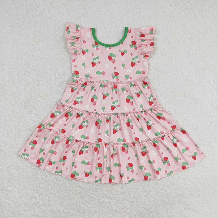 RTS NO MOQ Baby Girl Clothes Short-sleeved dress