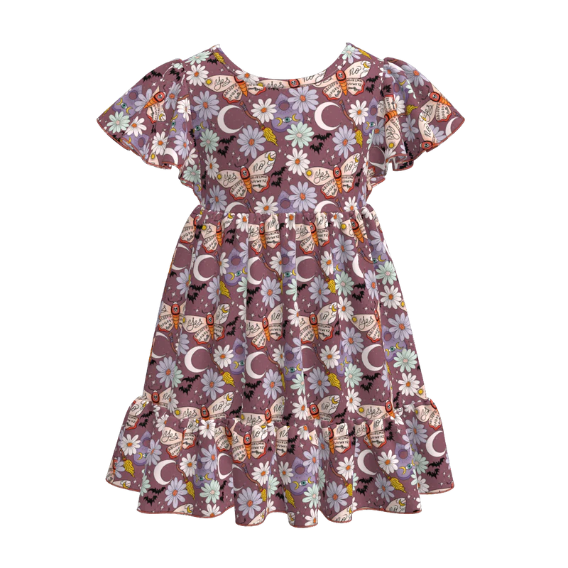 Custom moq 5 each style eta 6-7weeks halloween baby girl short sleeve dress and adult dress-25.7.16