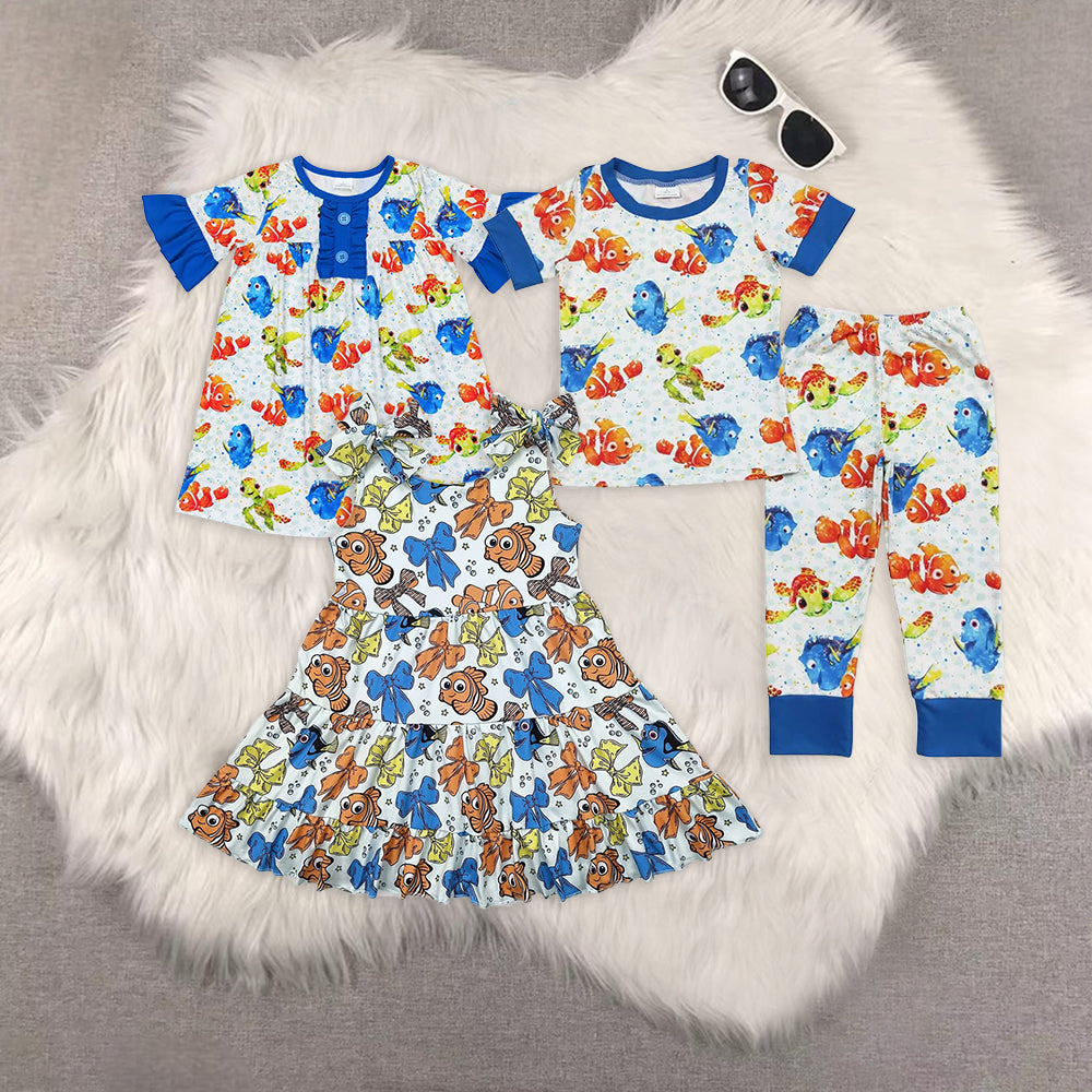 RTS NO MOQ baby girls Clothes short sleeve pantss Sets dress