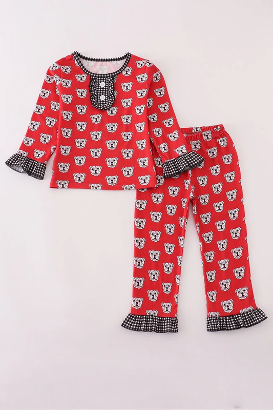 Custom moq 5 each style eta 6-7weeks baby girls summer red long sleeve sets pants 1 and set 2-25.7.17