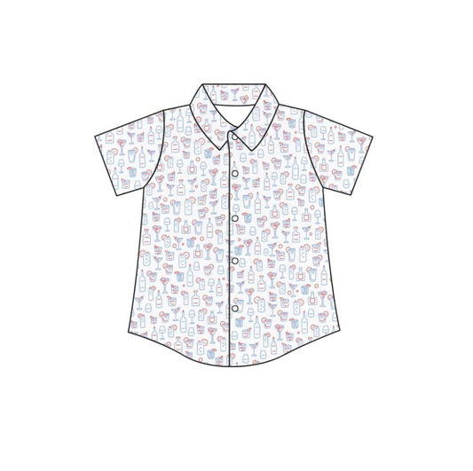 Custom moq 5 each style eta 6-7weeks baby boy clothes button short sleeve top-25.8.21