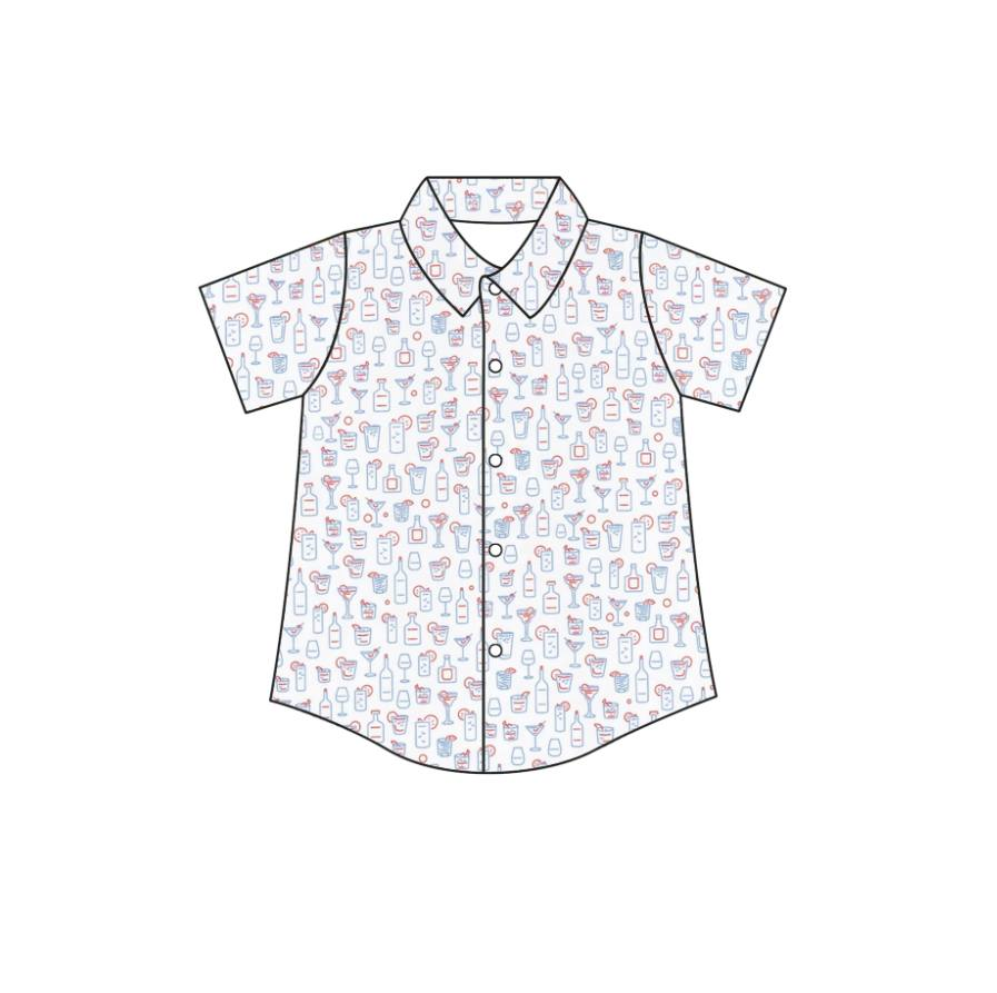 Custom moq 5 each style eta 6-7weeks baby boy clothes button short sleeve top-25.8.21