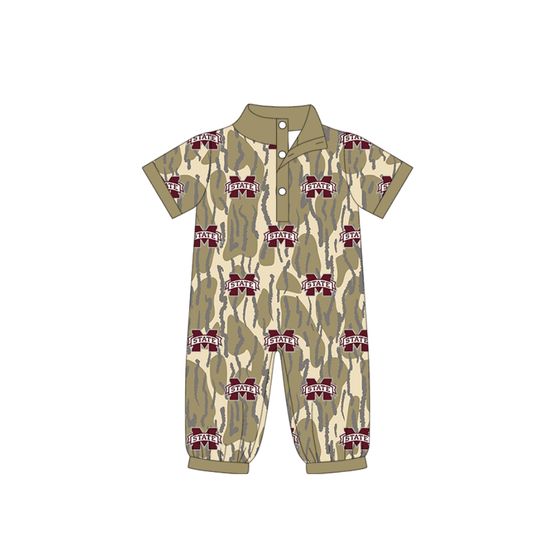 Custom moq 5 mix size milk silk baby boy clothes team summer camouflage short sleeve romper-25.11.22