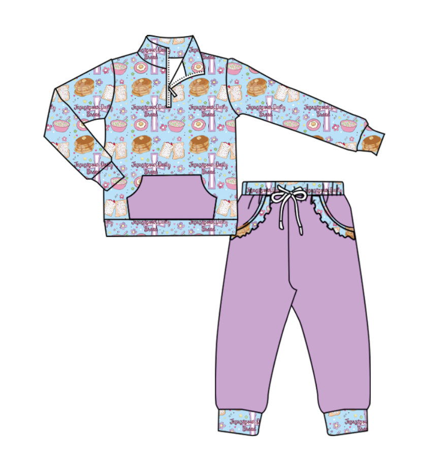 Custom moq 5 mix size milk silk baby girl clothes long sleeve pants sets and shorts