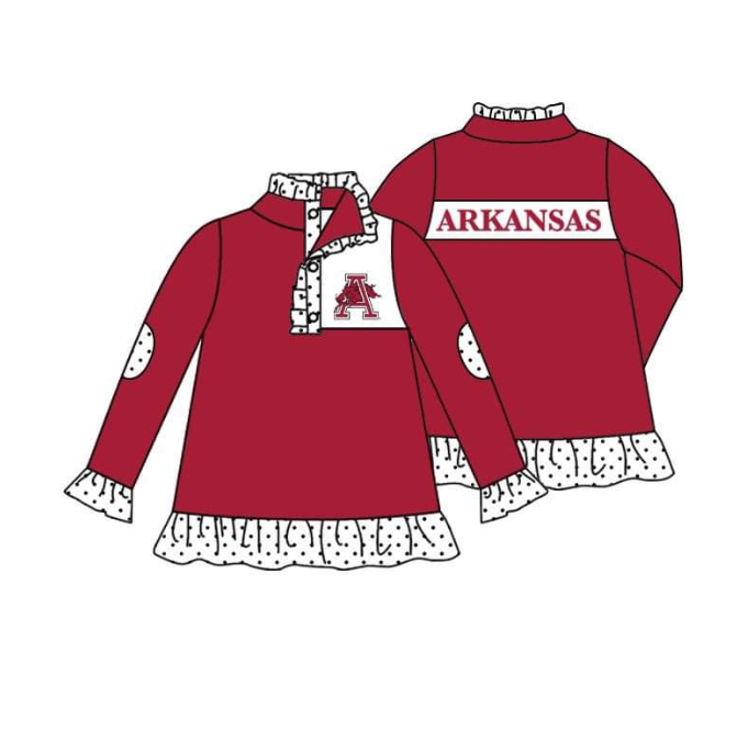 Deadline August 29custom no moq eta 6-8weeks  girls  red  Long Sleeve Zip-Up Sweatshirt