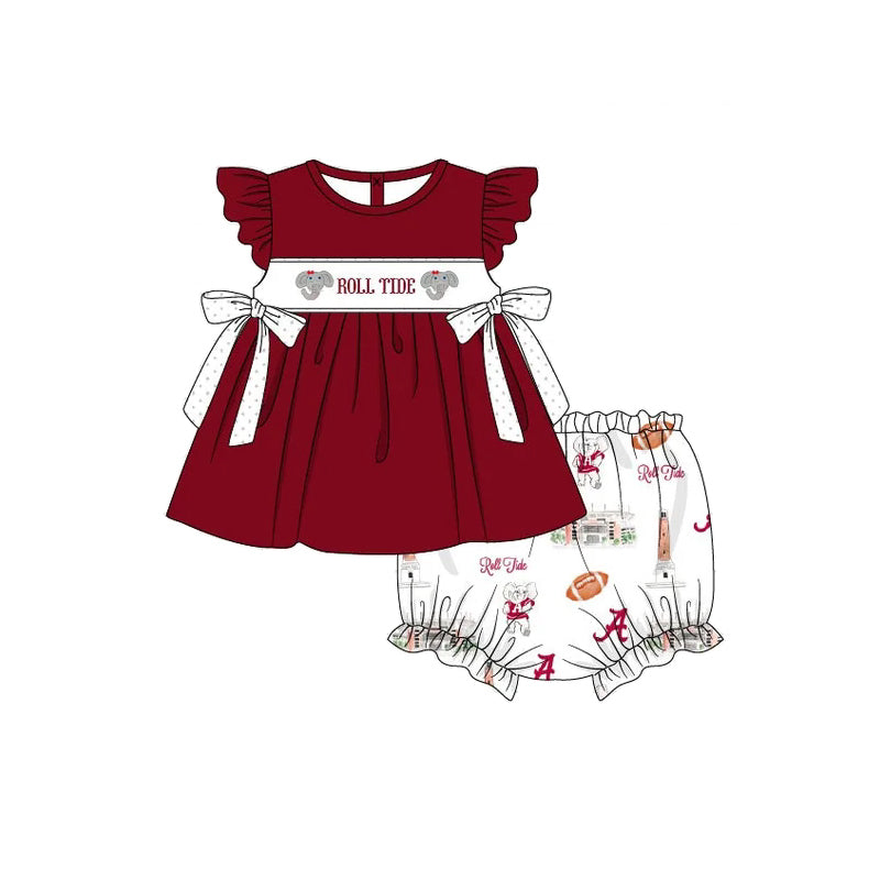 custom moq 3 eta 6-7weeks Elephant Chestnut  girls with bow bumines sets