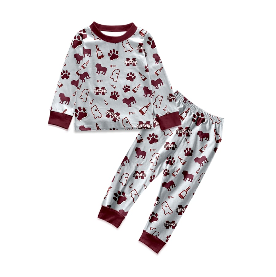 Custom moq 5 mix size milk silk chestnut long-sleeved pajama set