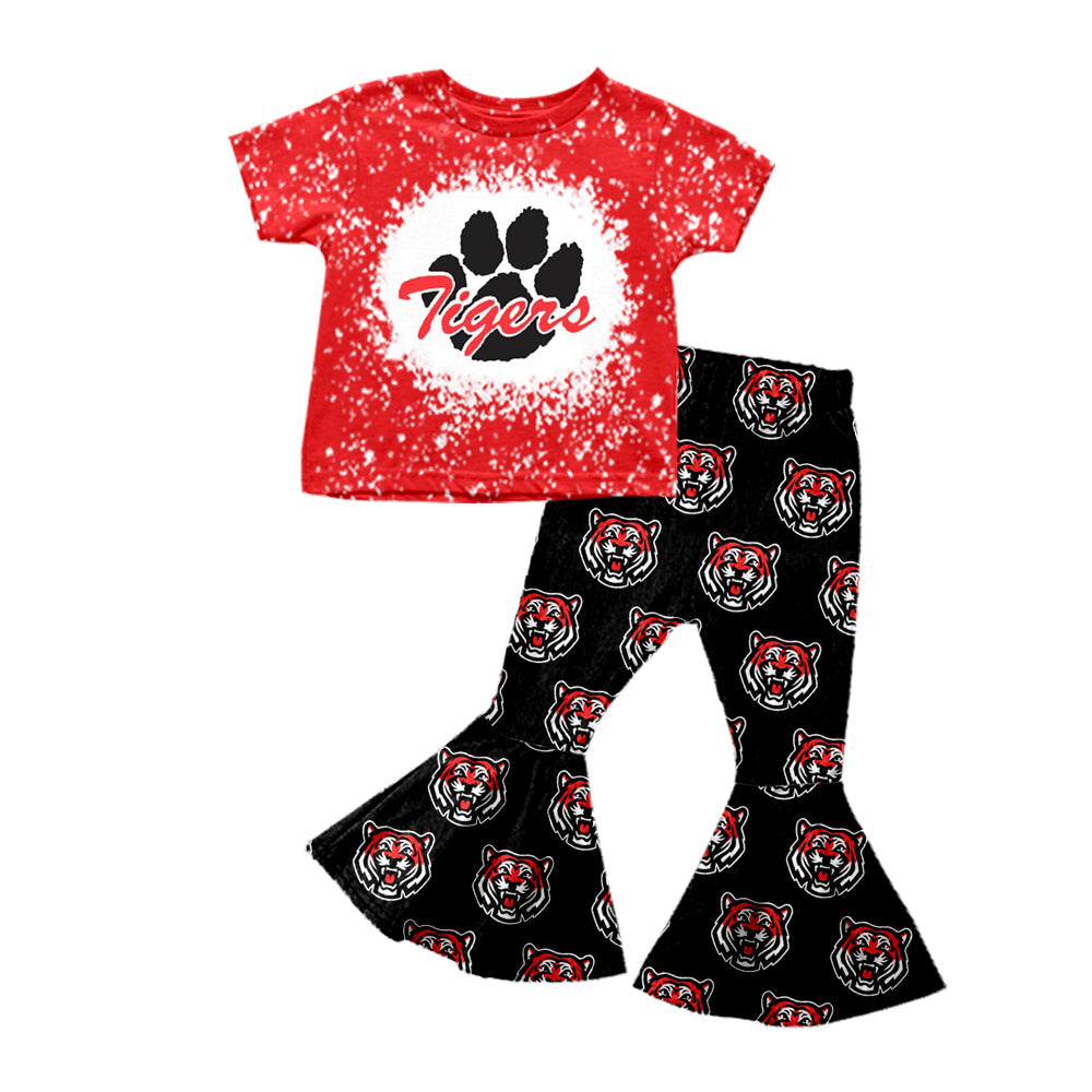 Tiger Colors Red, black and white with these prints summer girls with pants sets team