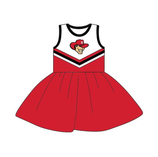 Custom moq 5 each style eta 6-7weeks baby girl clothes team red sleeveless dress-25.8.21