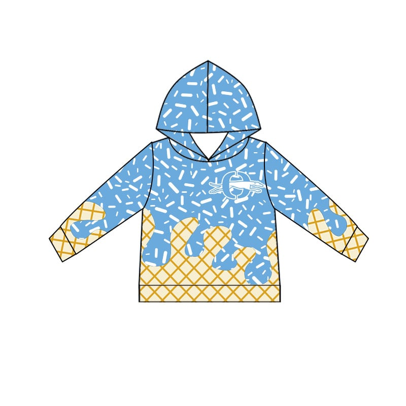 Custom moq 5 mix size eta 6-8weeks milk  silk Blue ice cream dots hot selling popular clothes