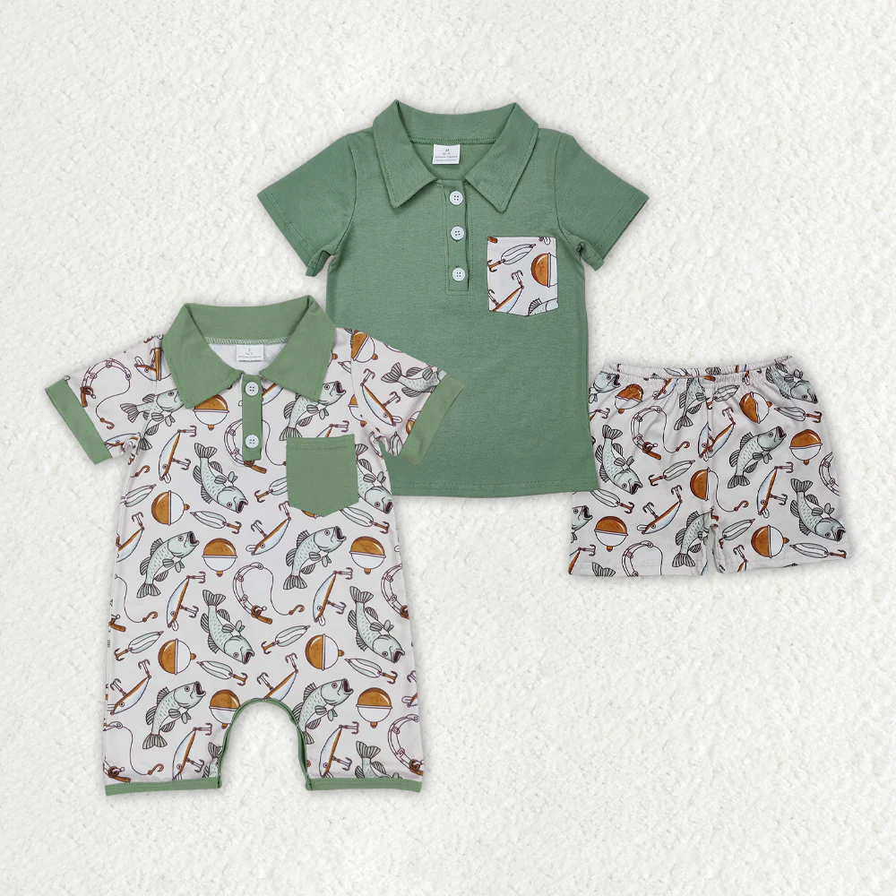 Baby Girl clothes fishing Shirt Shorts Summer Rompers Outfits Romper Clothes Sets