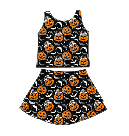 Custom moq 5 each style eta 6-7weeks baby girls summer halloween sleeveless skirts shorts sets -25.8.5