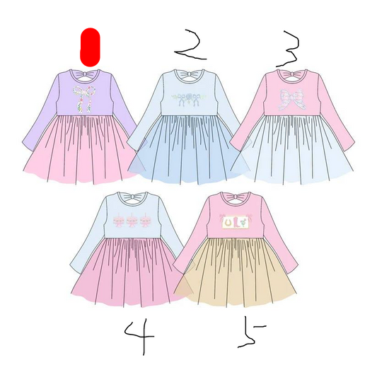 custom each style moq 5 eta 4-6week Sibling Sisters Christmas baby girl long sleeve dress 6-25.8.9