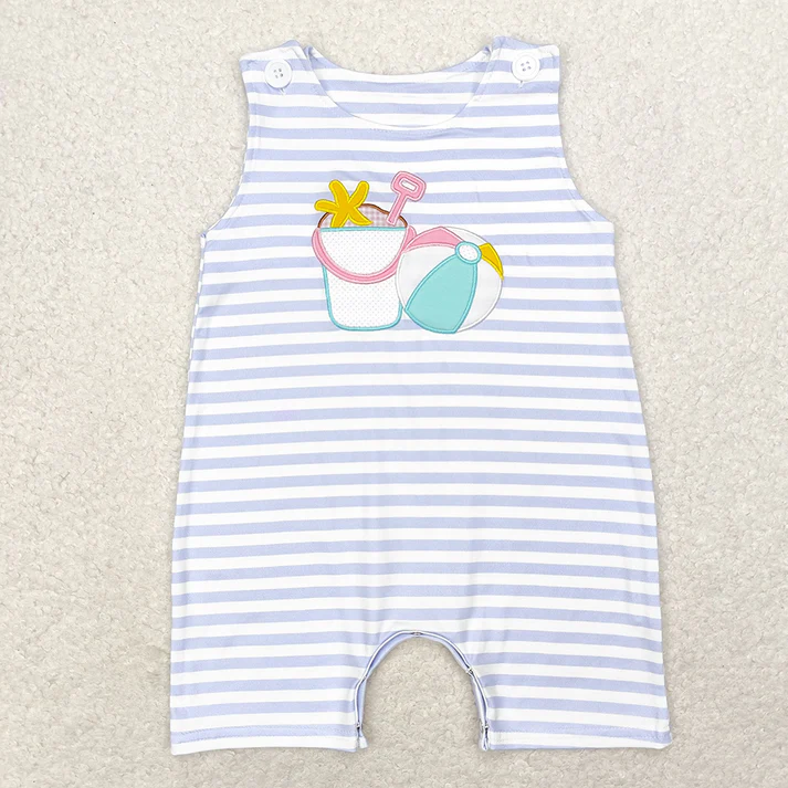 RTS Boys and girls embroidery Short Sleeve Shorts romper