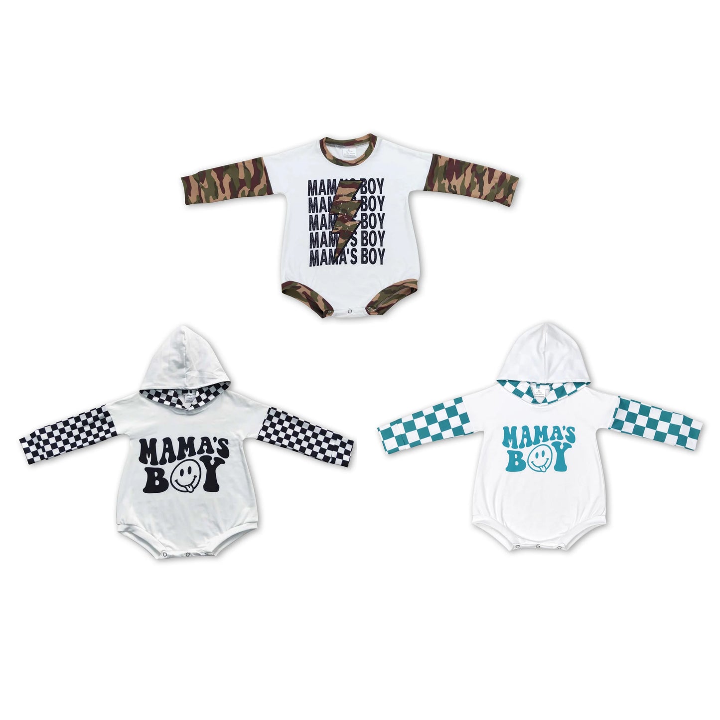 RTS NO MOQ LR0676 LR0541 LR0540 Letter "MAMAS" long-sleeved short romper