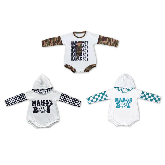 RTS NO MOQ LR0676 LR0541 LR0540 Letter "MAMAS" long-sleeved short romper