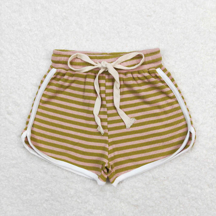 RTS NO MOQ Sibling Baby girls clothes Summer striped Shorts