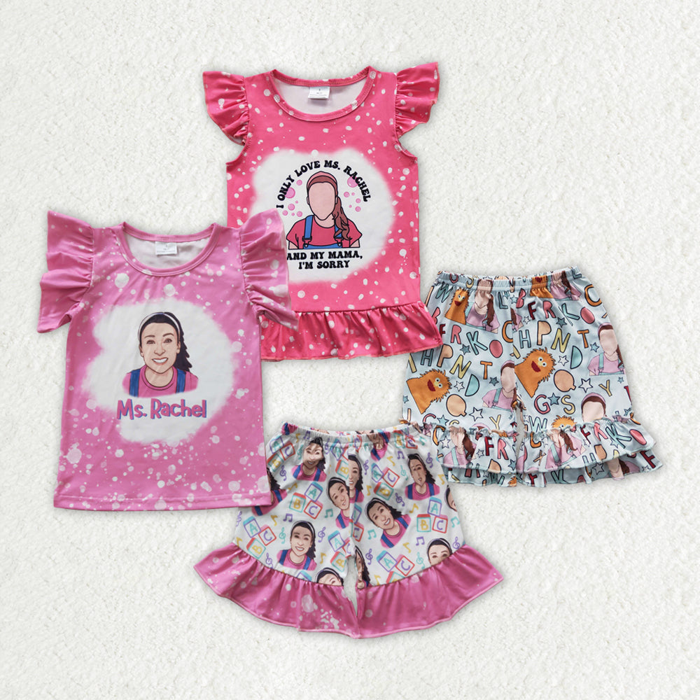 RTS NO MOQ baby girl clothes short-sleeved shorts suit & short-sleeved sets