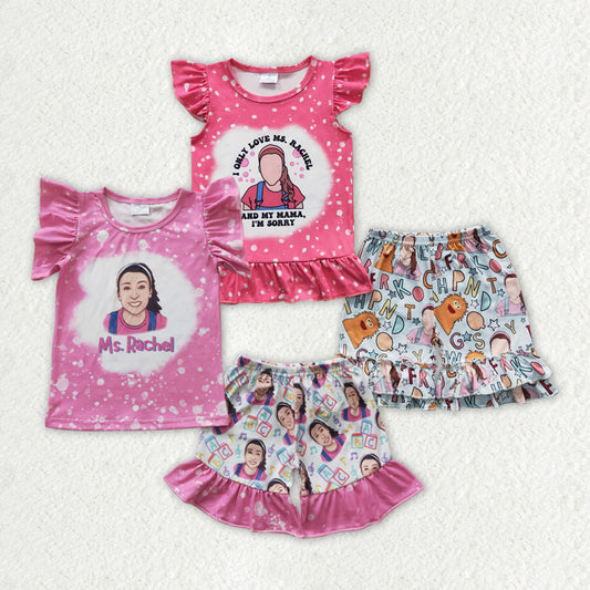 RTS NO MOQ baby girl clothes short-sleeved shorts suit & short-sleeved sets