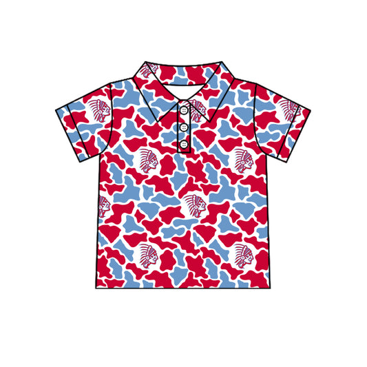 custom moq 5 mix size VAHG0101 Baby Boys Camo Print Short Sleeve Polos For Kids Team Top