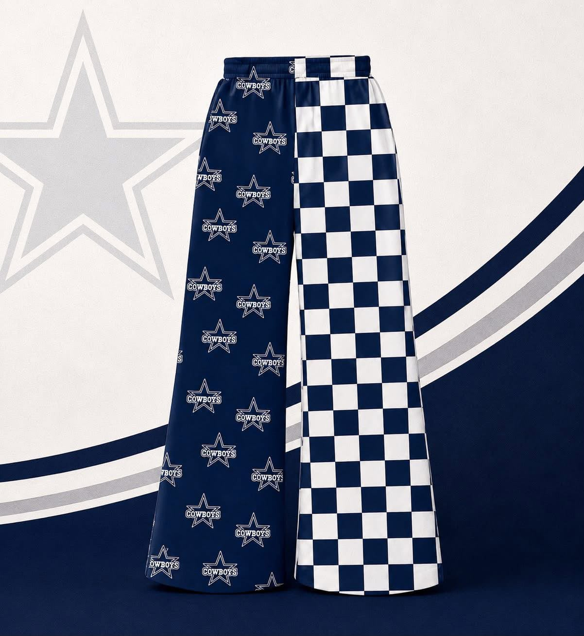 custom moq 5 mix size YEBS0104 Adult Checkerboard Split Bell Bottom Pants Elastic Waist Flare Trousers