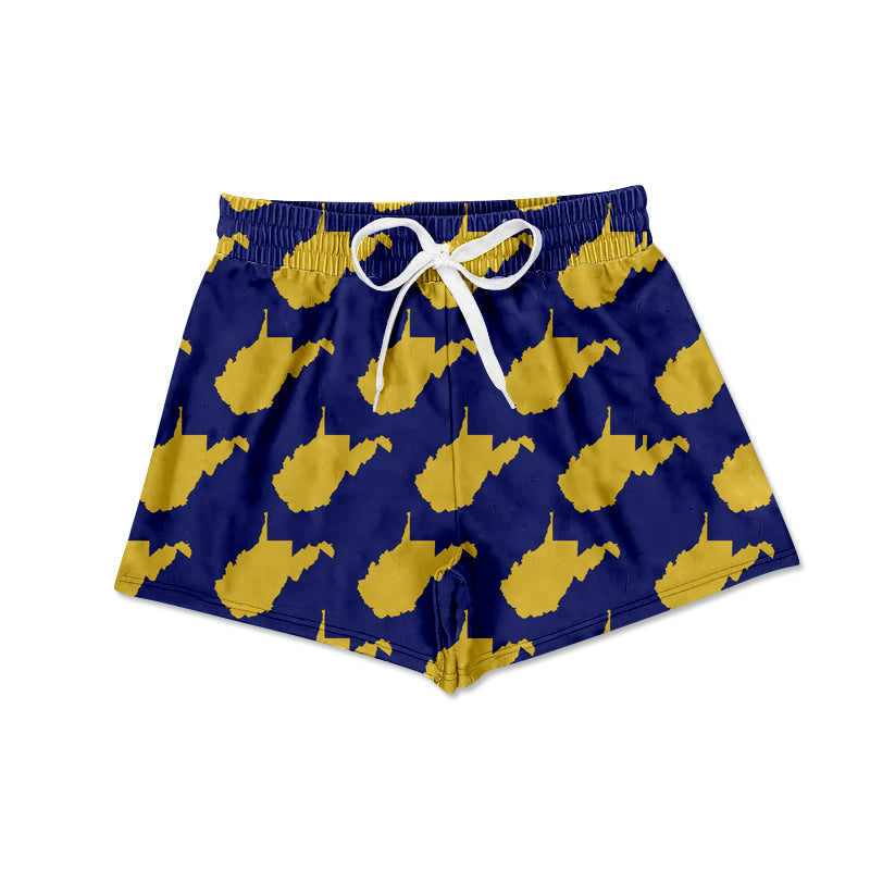 Blue Team Girls Swimsuit Boys Swimming Shorts Customized