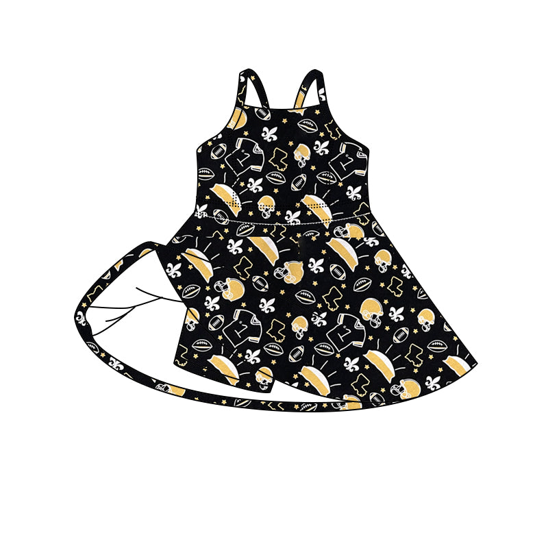 Custom moq 5 mix size milk silk summer teams baby girls clothes team black sleeveless skirts sets and dress and top-25.7.12