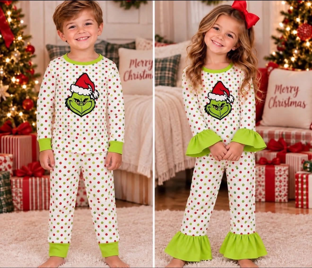 RTS NO MOQ eta 5-7days 6 B1-22 Boys colorful polka dot pajama set