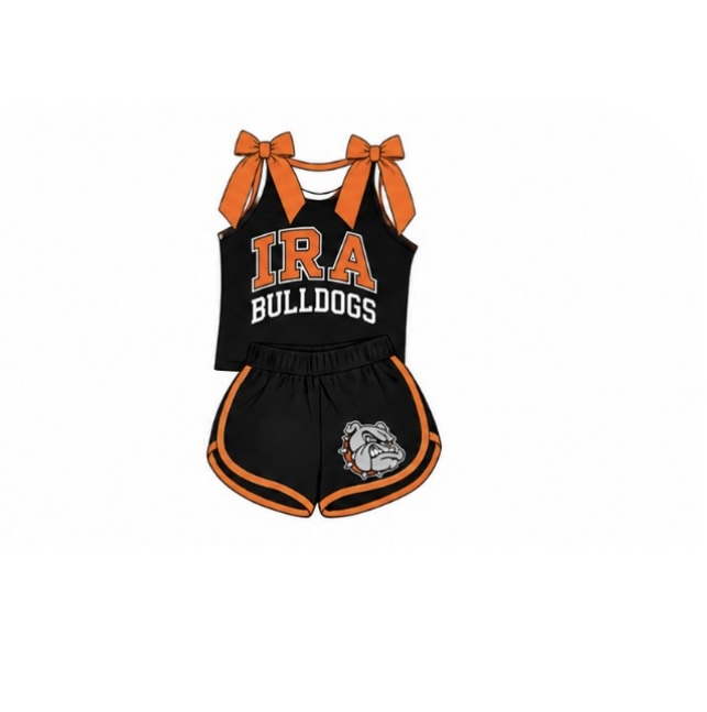 custom moq 5 mix size KYBS0805 girls bow sets normal top and shorts