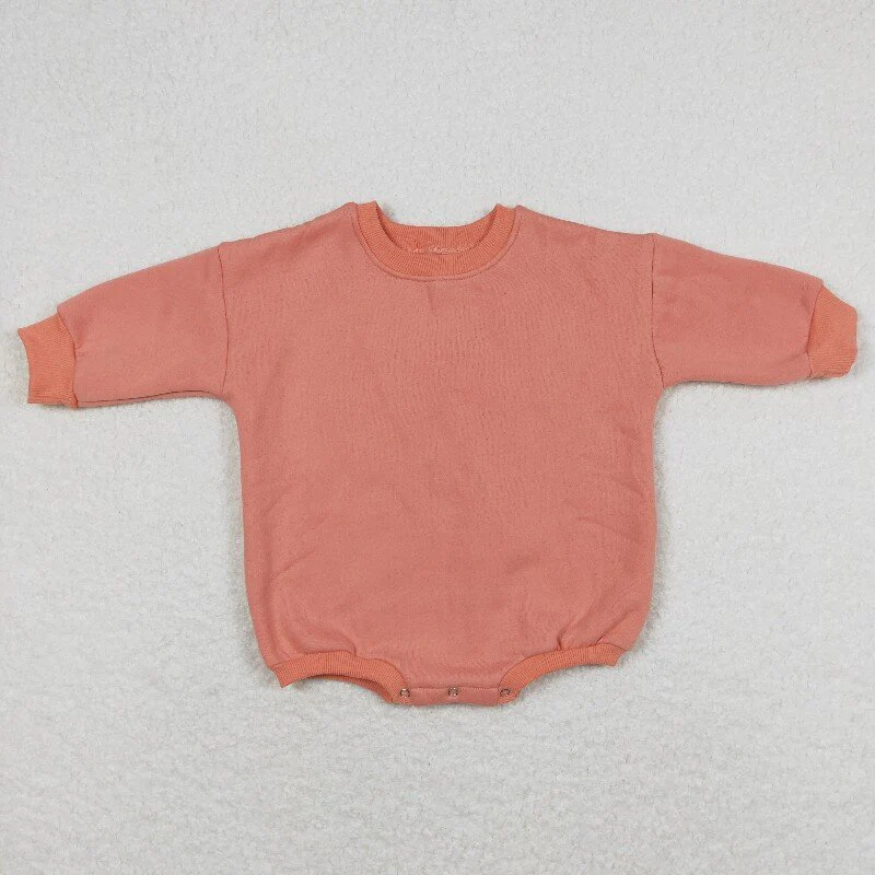 RTS NO MOQ Sibling baby girl boys clothes Fleece-lined long-sleeved bodysuits