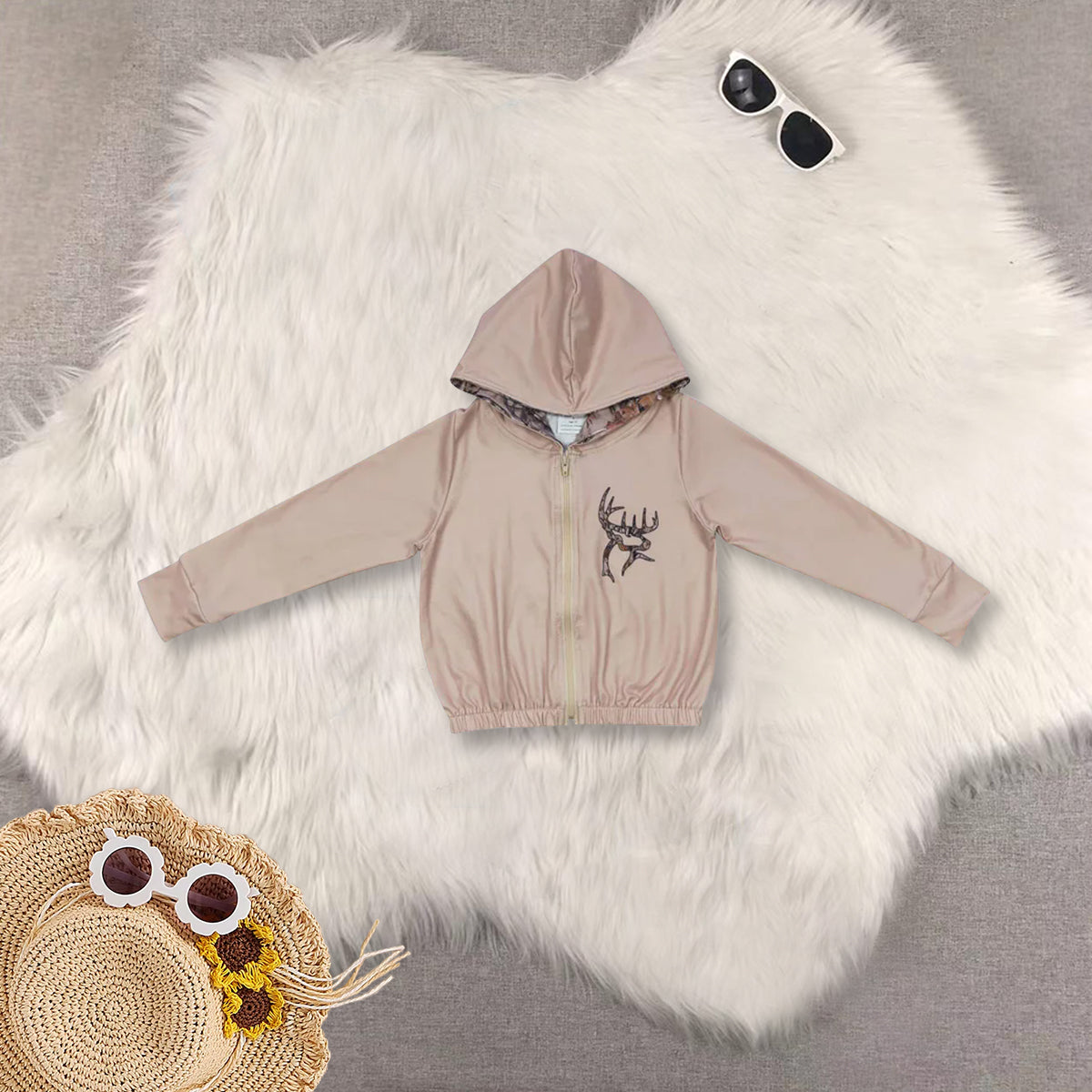 RTS NO MOQ Sibling Baby kid Camouflage pullover hooded long sleeve tops